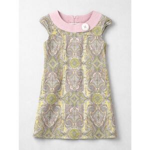 KC Parker pink and green print shift dress with cap sleeves size 6